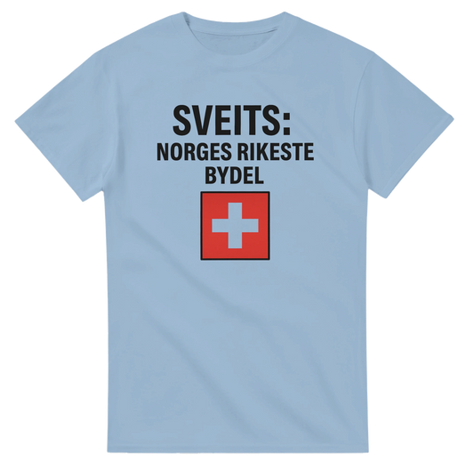 Sveits: Norges Rikeste Bydel -Morsom Tekstprint - Norsk design