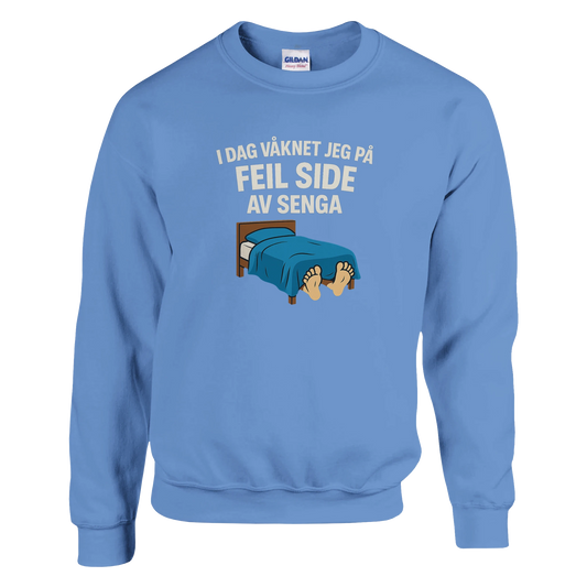 Feil Side Av Senga -Morsom Tekstprint - Norsk design
