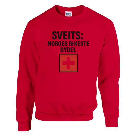 Sveits: Norges Rikeste Bydel -Morsom Tekstprint - Norsk design