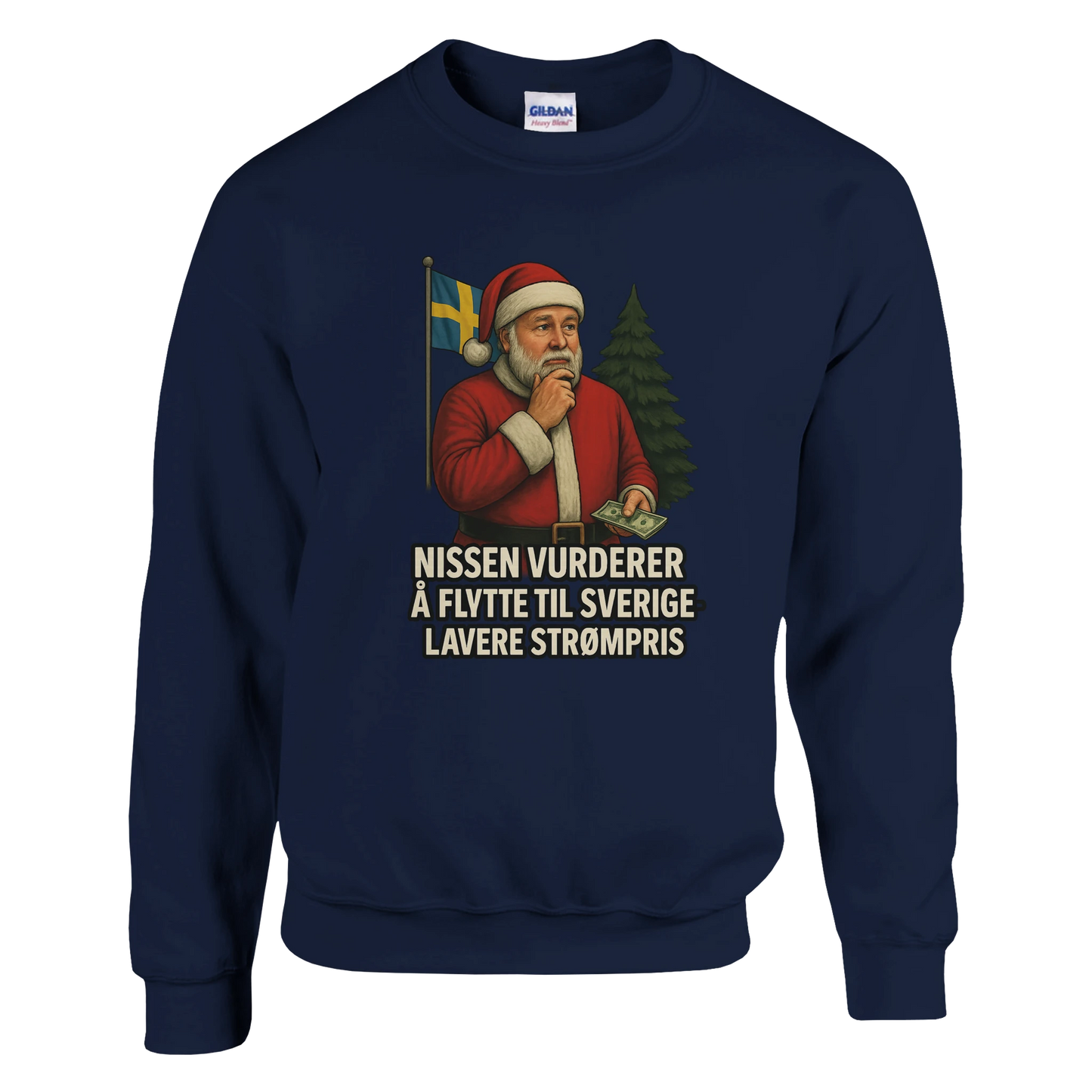 Nissen flytter til Sverige -Morsom Tekstprint - Norsk design