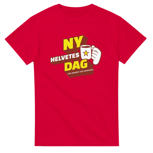 Ny Helvetes Dag -Morsom Tekstprint - Norsk design