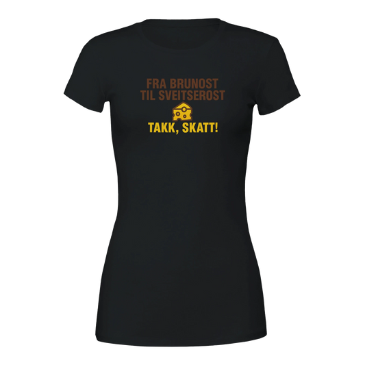 Fra Brunost Til Sveitserost -Morsom Tekstprint - Norsk design