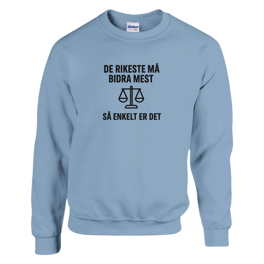 De rike må bidra mest -Morsom Tekstprint - Norsk design