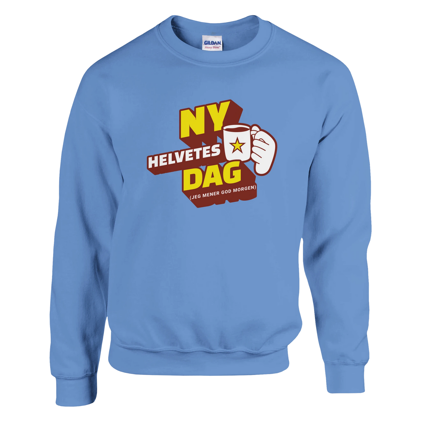 Ny Helvetes Dag -Morsom Tekstprint - Norsk design