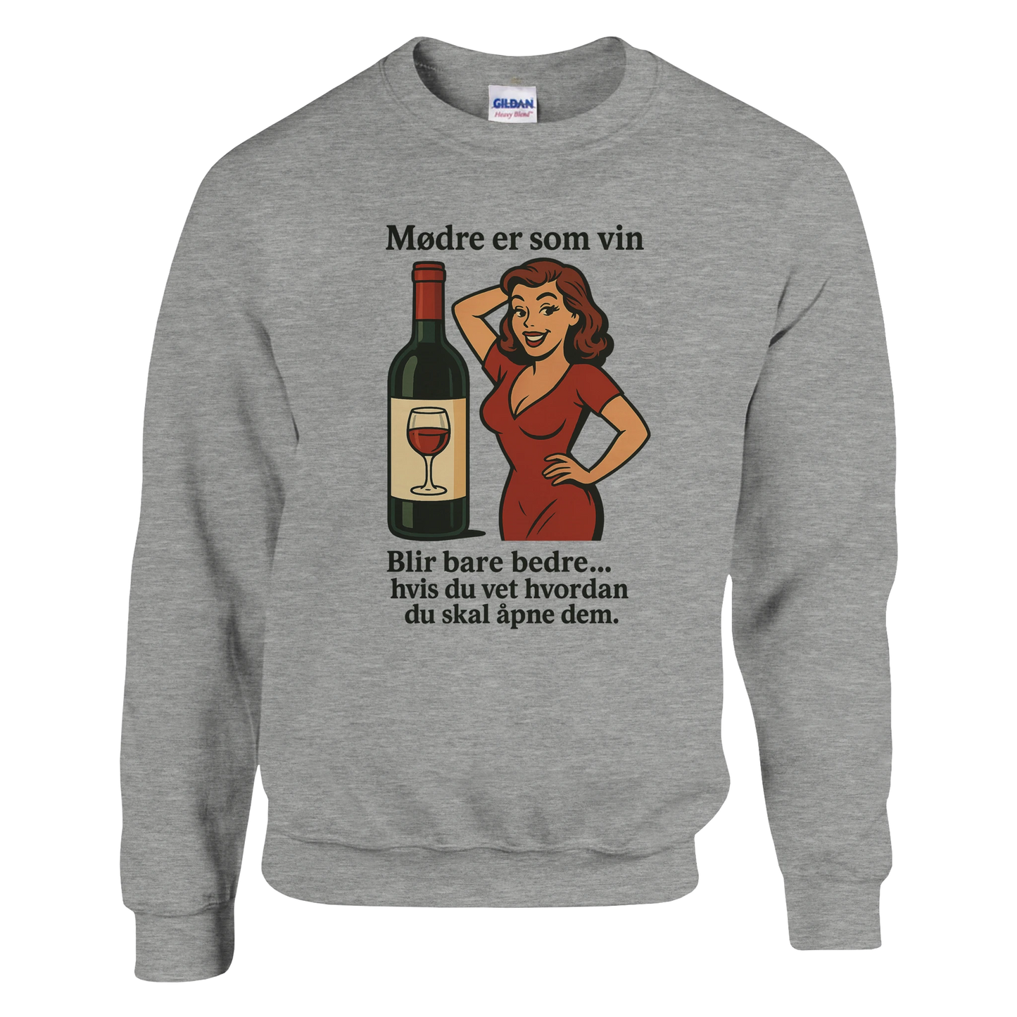 Mødre er som vin -Morsom Tekstprint - Norsk design