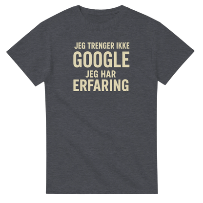 Jeg trenger ikke google, jeg har erfaring -Morsom Tekstprint - Norsk design