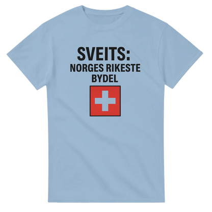 Sveits: Norges Rikeste Bydel -Morsom Tekstprint - Norsk design