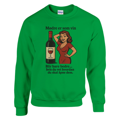 Mødre er som vin -Morsom Tekstprint - Norsk design