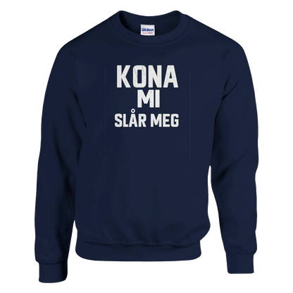Kona Mi Slår Meg -Morsom Tekstprint - Norsk design