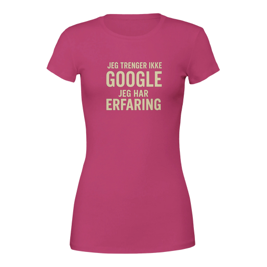 Jeg trenger ikke google, jeg har erfaring -Morsom Tekstprint - Norsk design