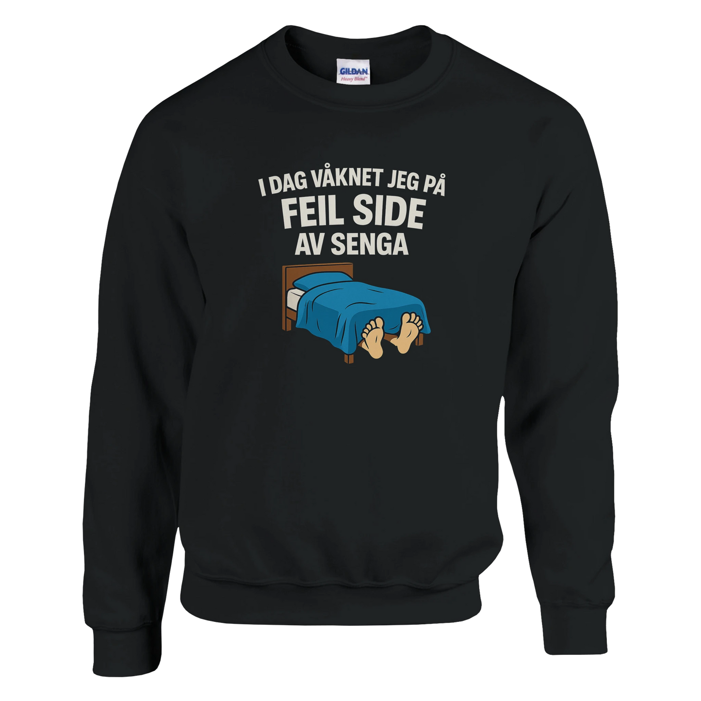 Feil Side Av Senga -Morsom Tekstprint - Norsk design