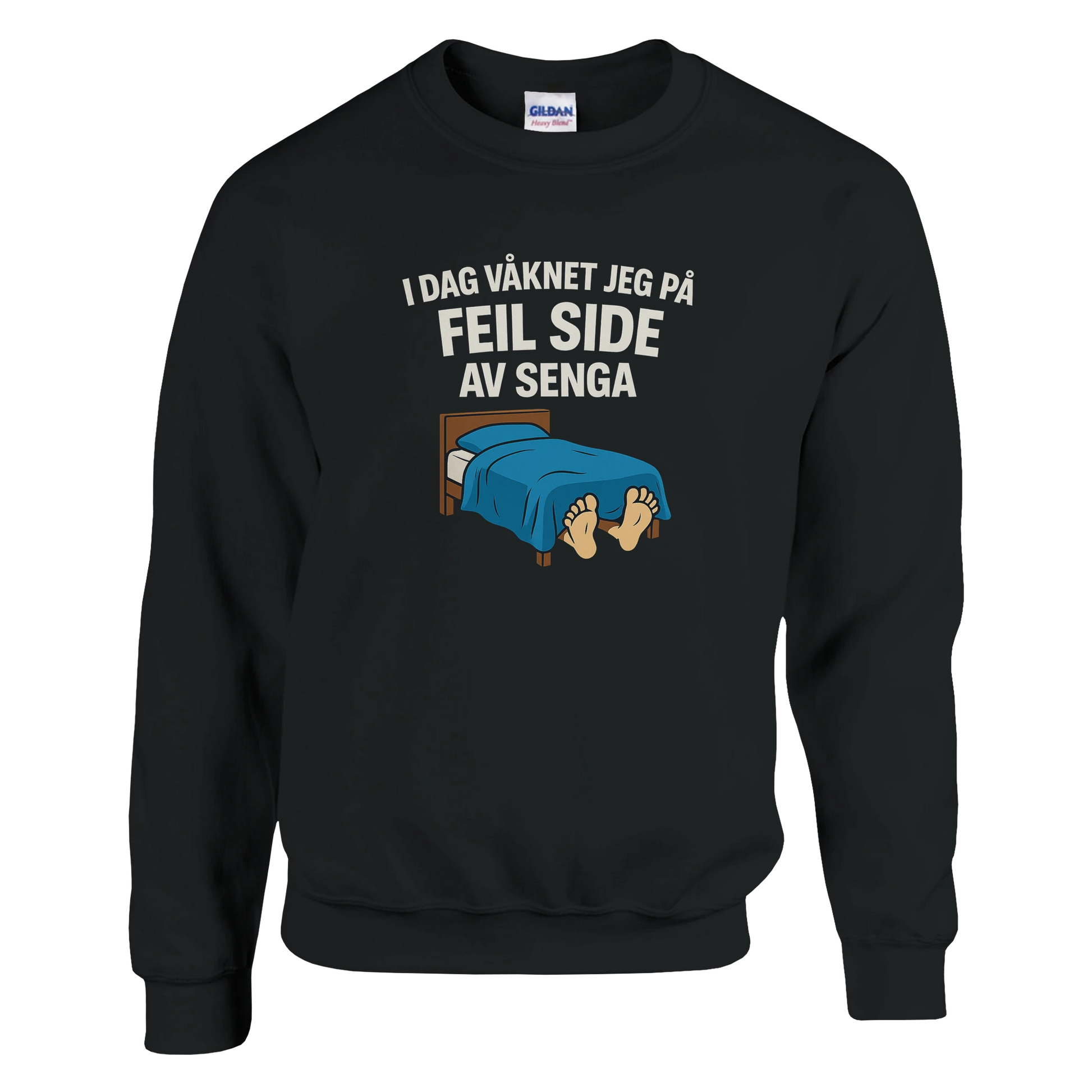 Feil Side Av Senga -Morsom Tekstprint - Norsk design