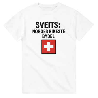 Sveits: Norges Rikeste Bydel -Morsom Tekstprint - Norsk design