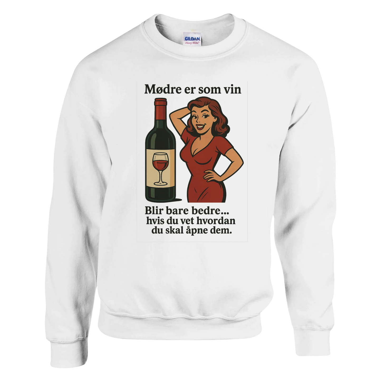 Mødre er som vin -Morsom Tekstprint - Norsk design