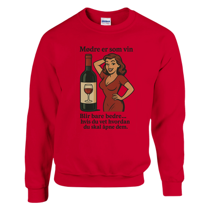 Mødre er som vin -Morsom Tekstprint - Norsk design