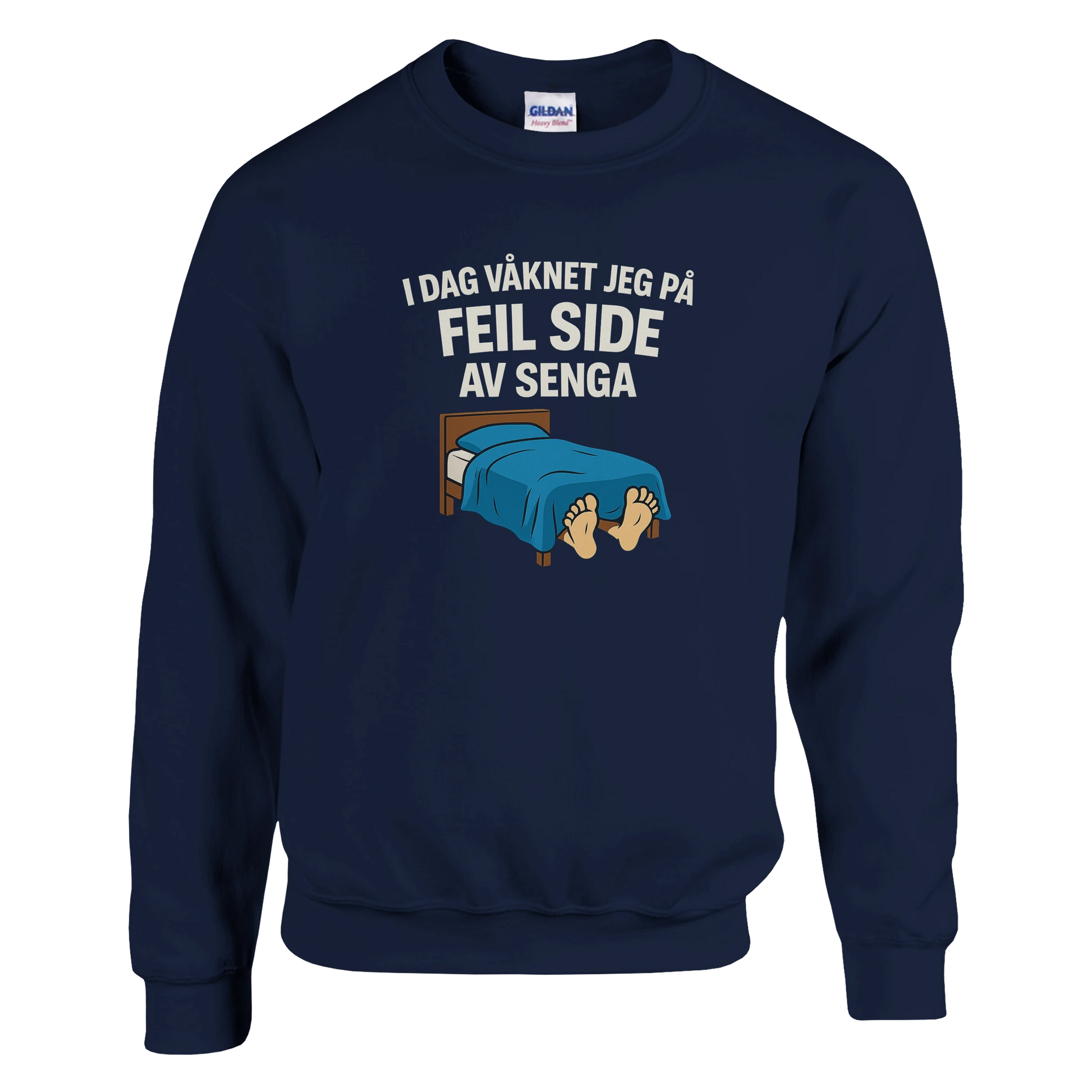 Feil Side Av Senga -Morsom Tekstprint - Norsk design