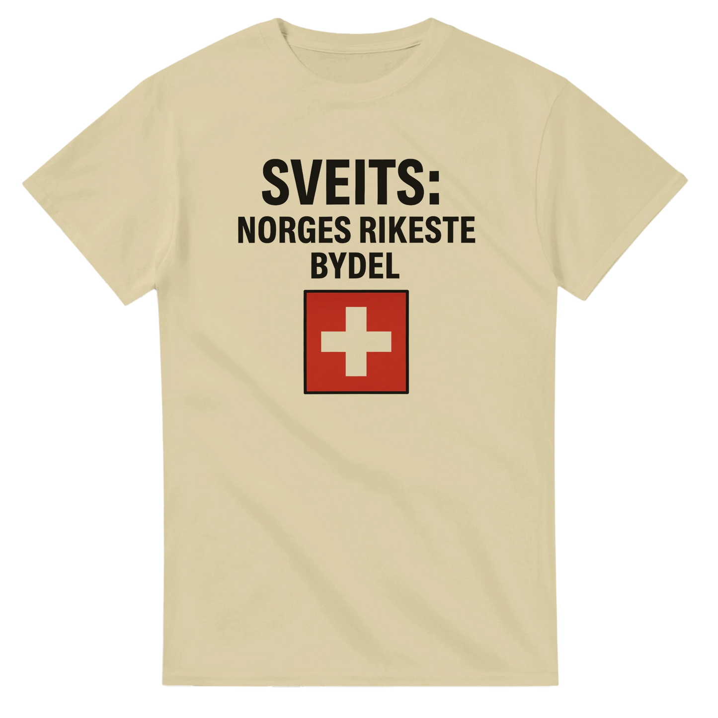 Sveits: Norges Rikeste Bydel -Morsom Tekstprint - Norsk design