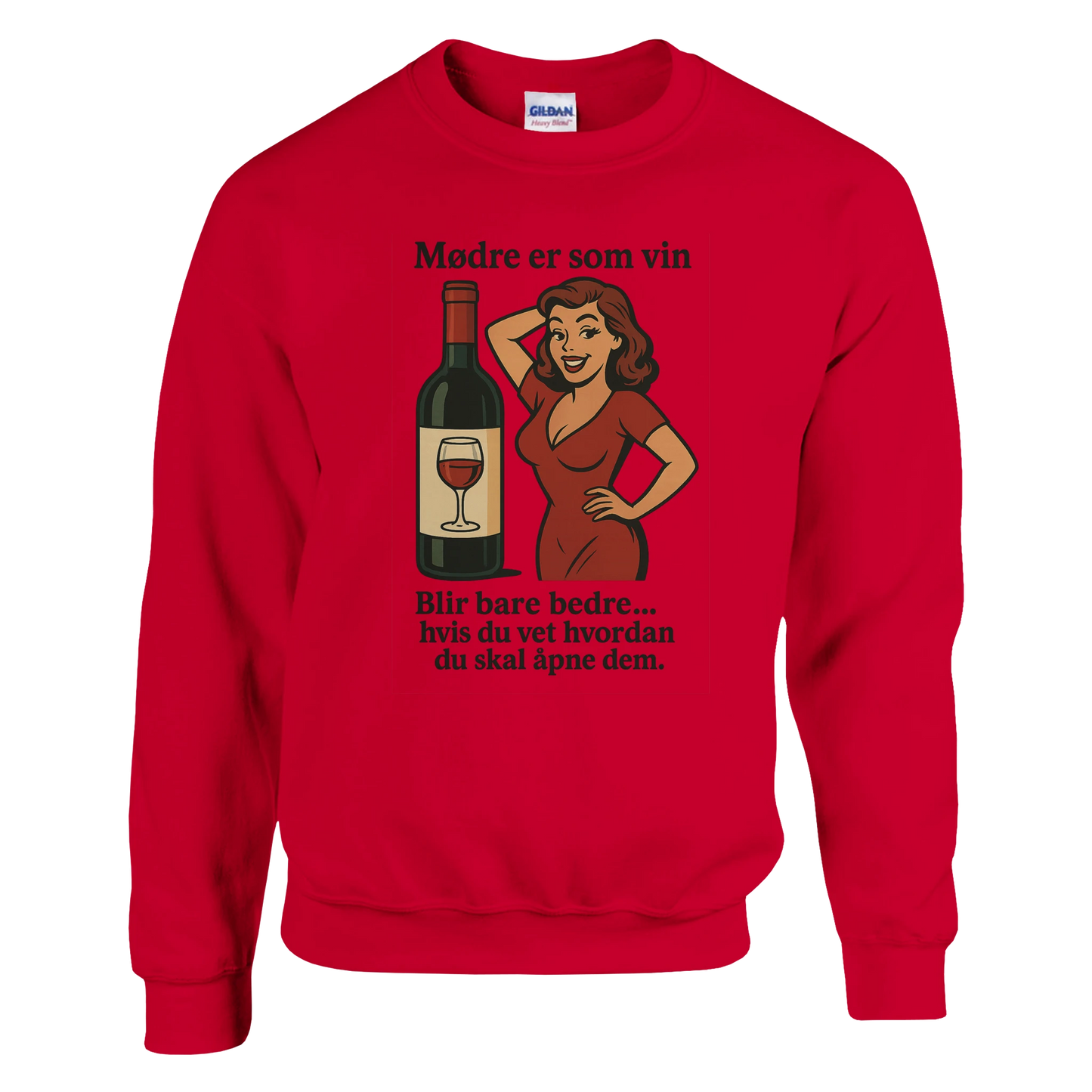 Mødre er som vin -Morsom Tekstprint - Norsk design