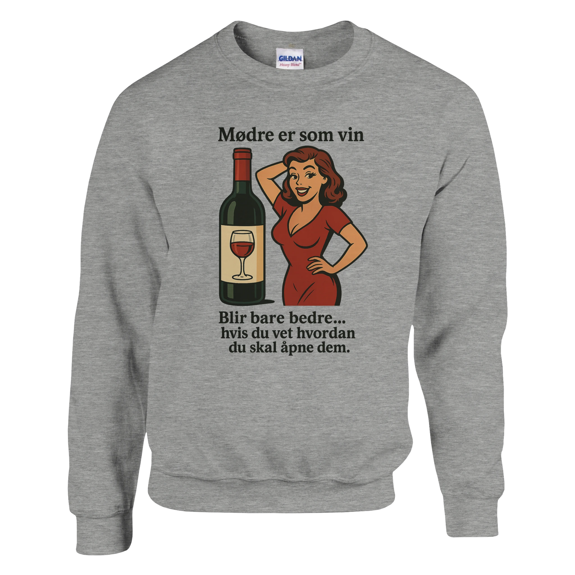 Mødre er som vin -Morsom Tekstprint - Norsk design