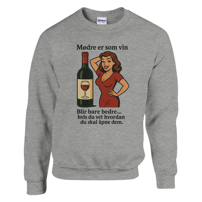 Mødre er som vin -Morsom Tekstprint - Norsk design