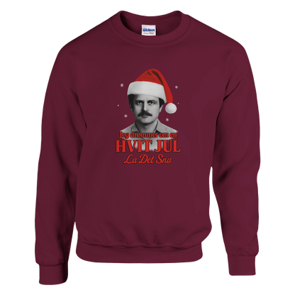 Jeg Drømmer Om En Hvit Jul -Morsom Tekstprint - Norsk design