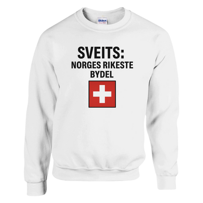 Sveits: Norges Rikeste Bydel -Morsom Tekstprint - Norsk design