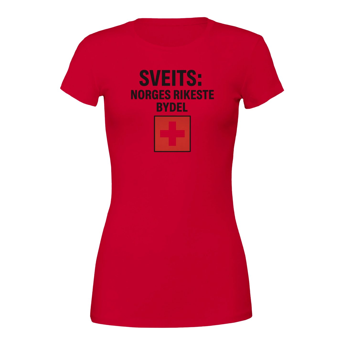 Sveits: Norges Rikeste Bydel -Morsom Tekstprint - Norsk design