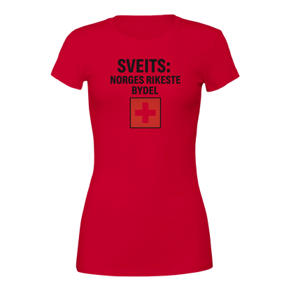 Sveits: Norges Rikeste Bydel -Morsom Tekstprint - Norsk design