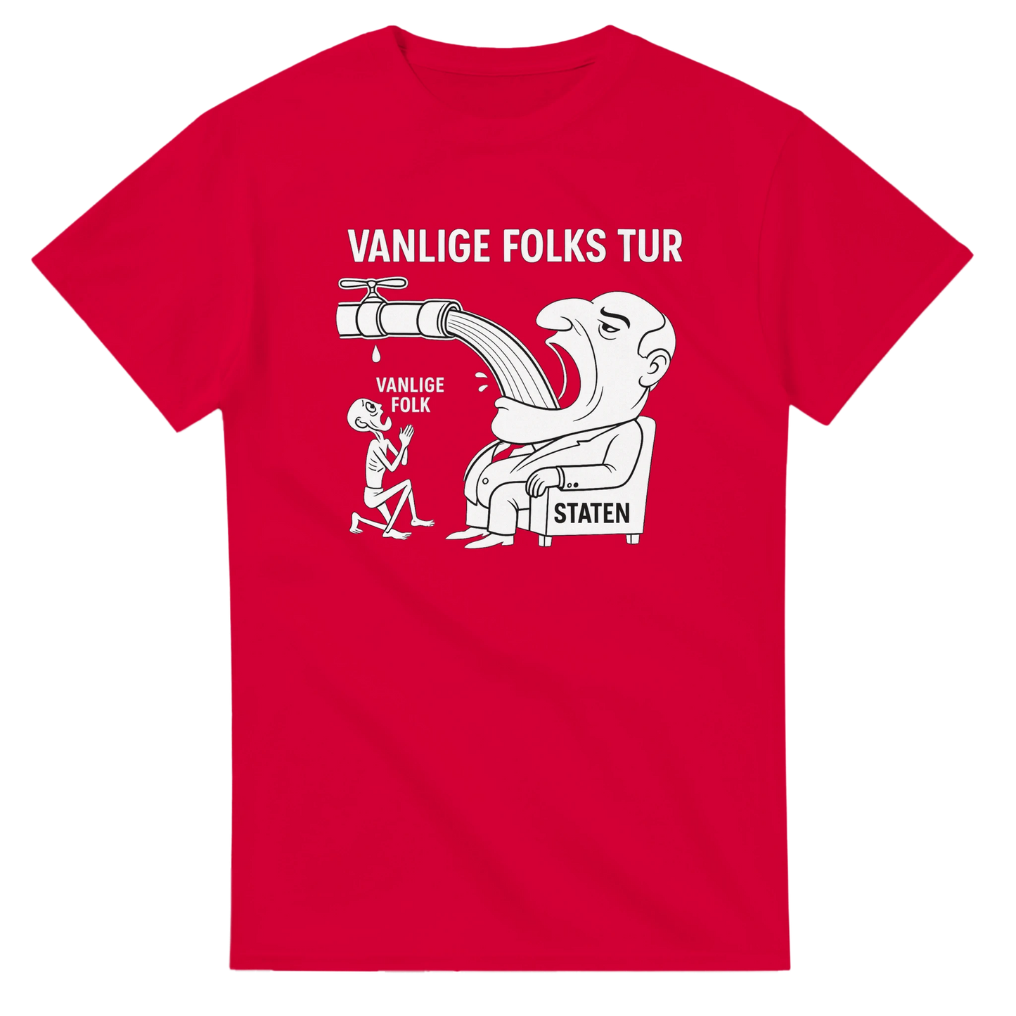 Vanlige Folks Tur -Morsom Tekstprint - Norsk design