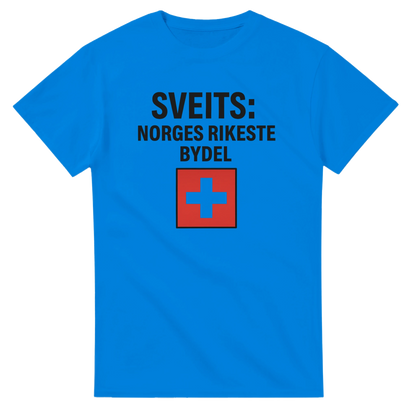 Sveits: Norges Rikeste Bydel -Morsom Tekstprint - Norsk design