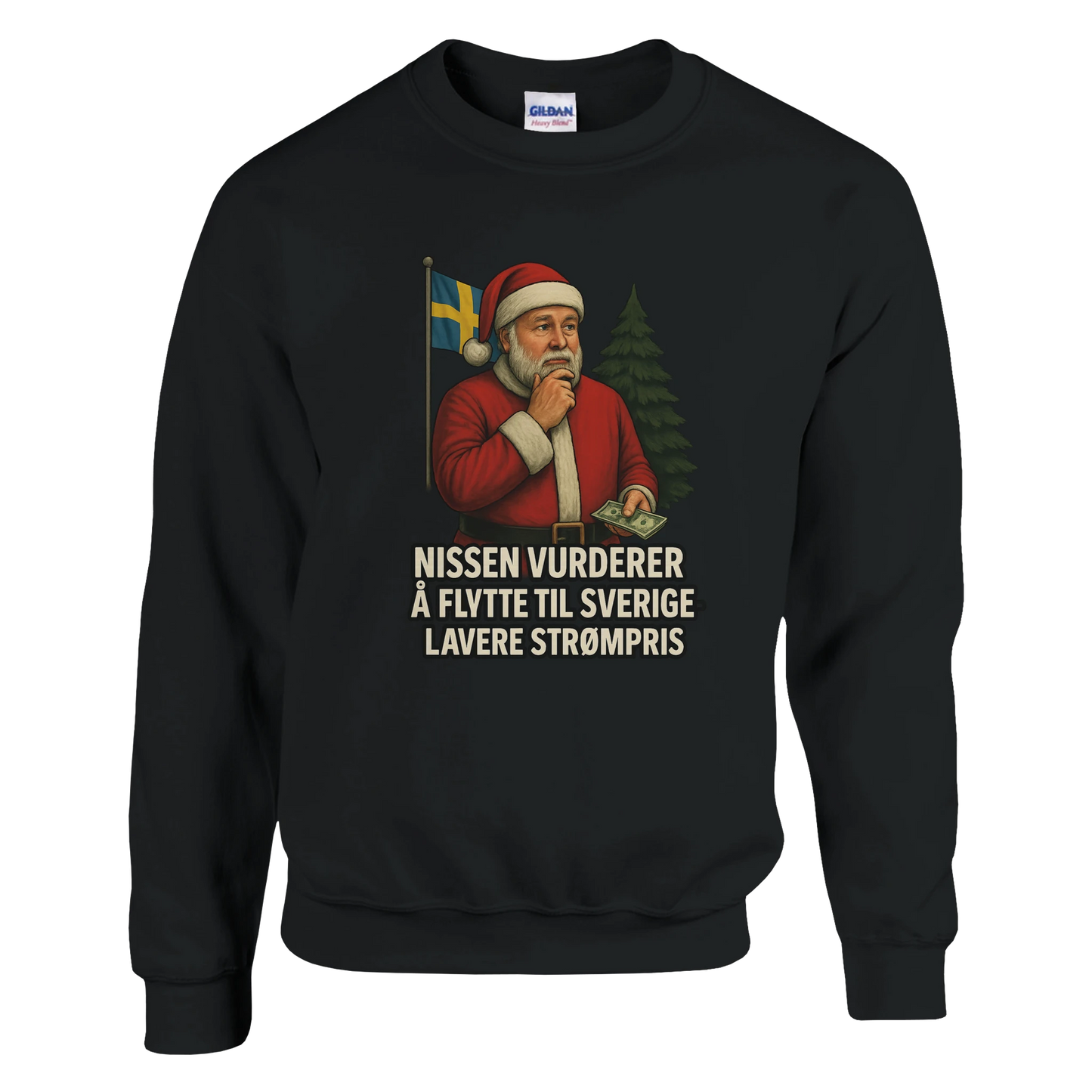 Nissen flytter til Sverige -Morsom Tekstprint - Norsk design