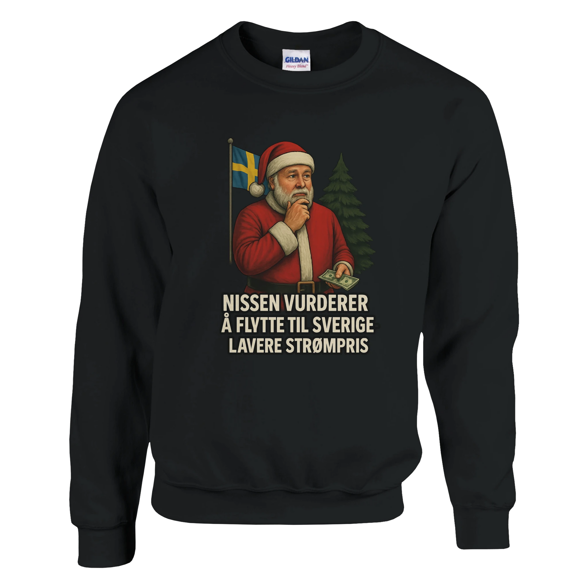 Nissen flytter til Sverige -Morsom Tekstprint - Norsk design