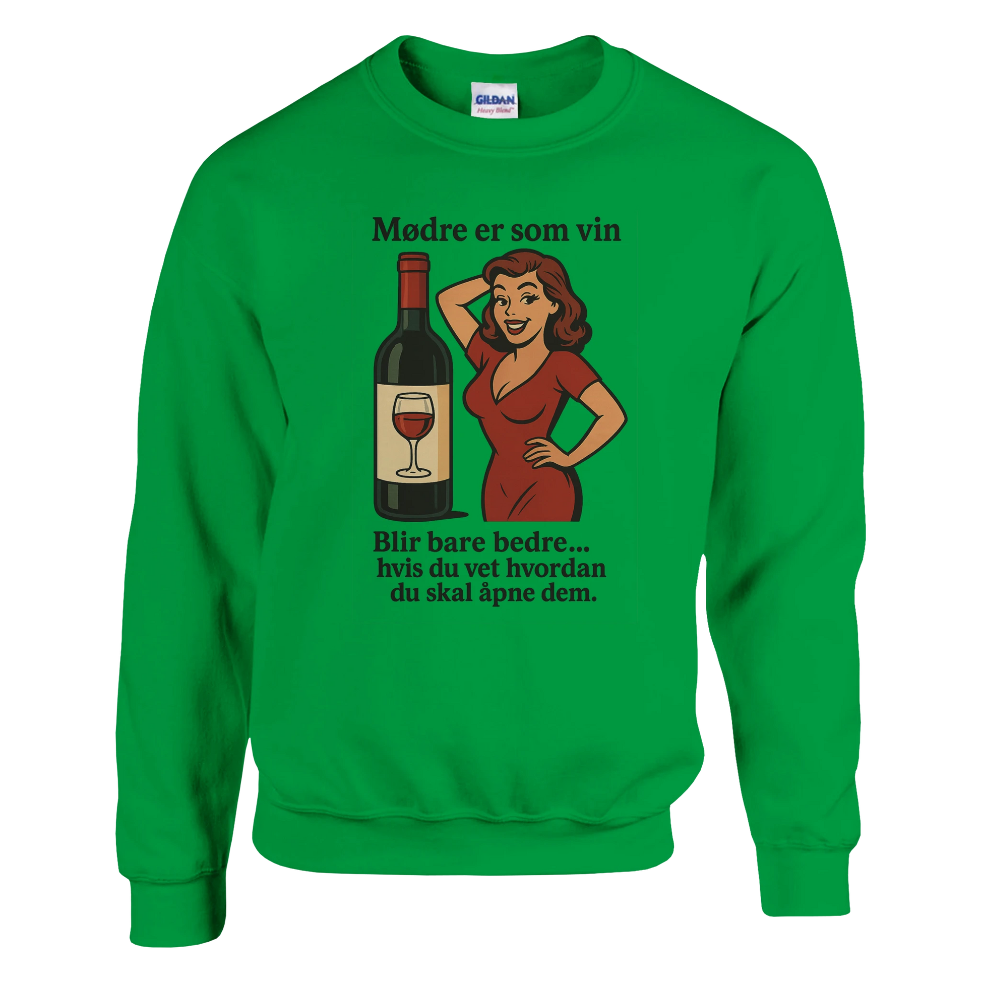 Mødre er som vin -Morsom Tekstprint - Norsk design