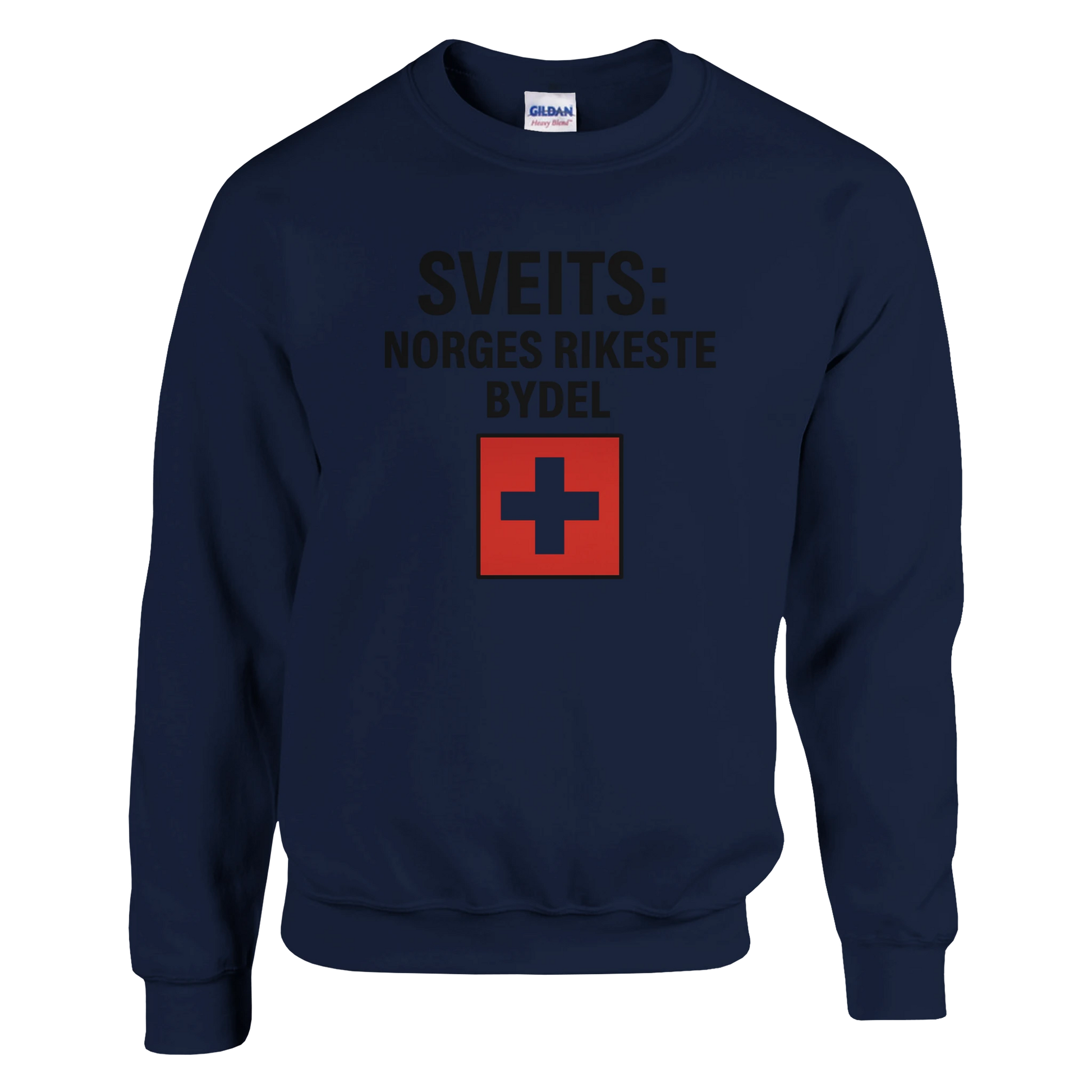 Sveits: Norges Rikeste Bydel -Morsom Tekstprint - Norsk design