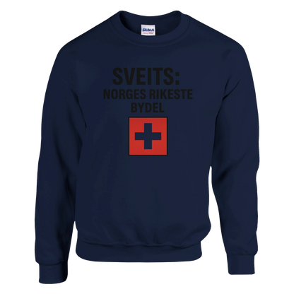 Sveits: Norges Rikeste Bydel -Morsom Tekstprint - Norsk design