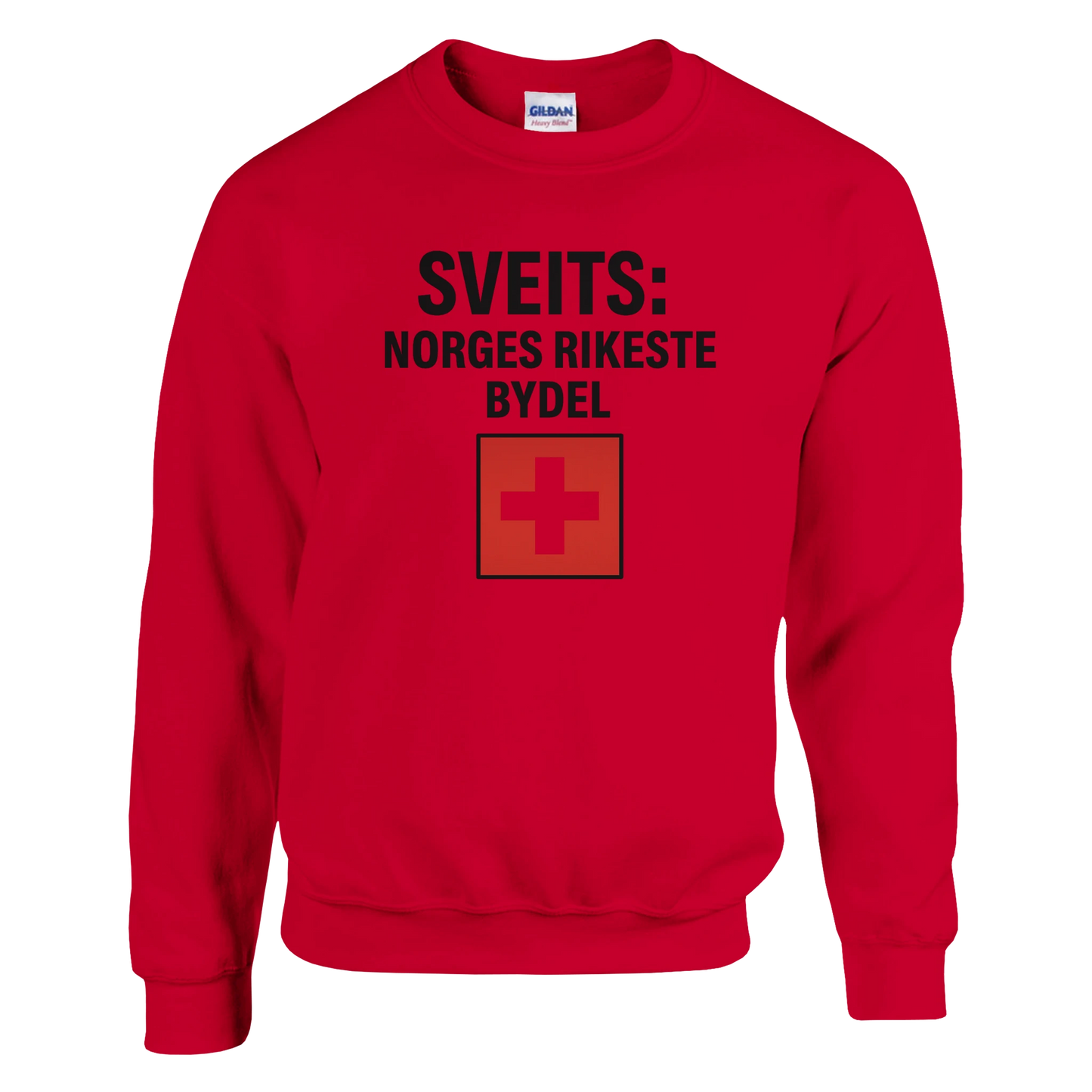 Sveits: Norges Rikeste Bydel -Morsom Tekstprint - Norsk design