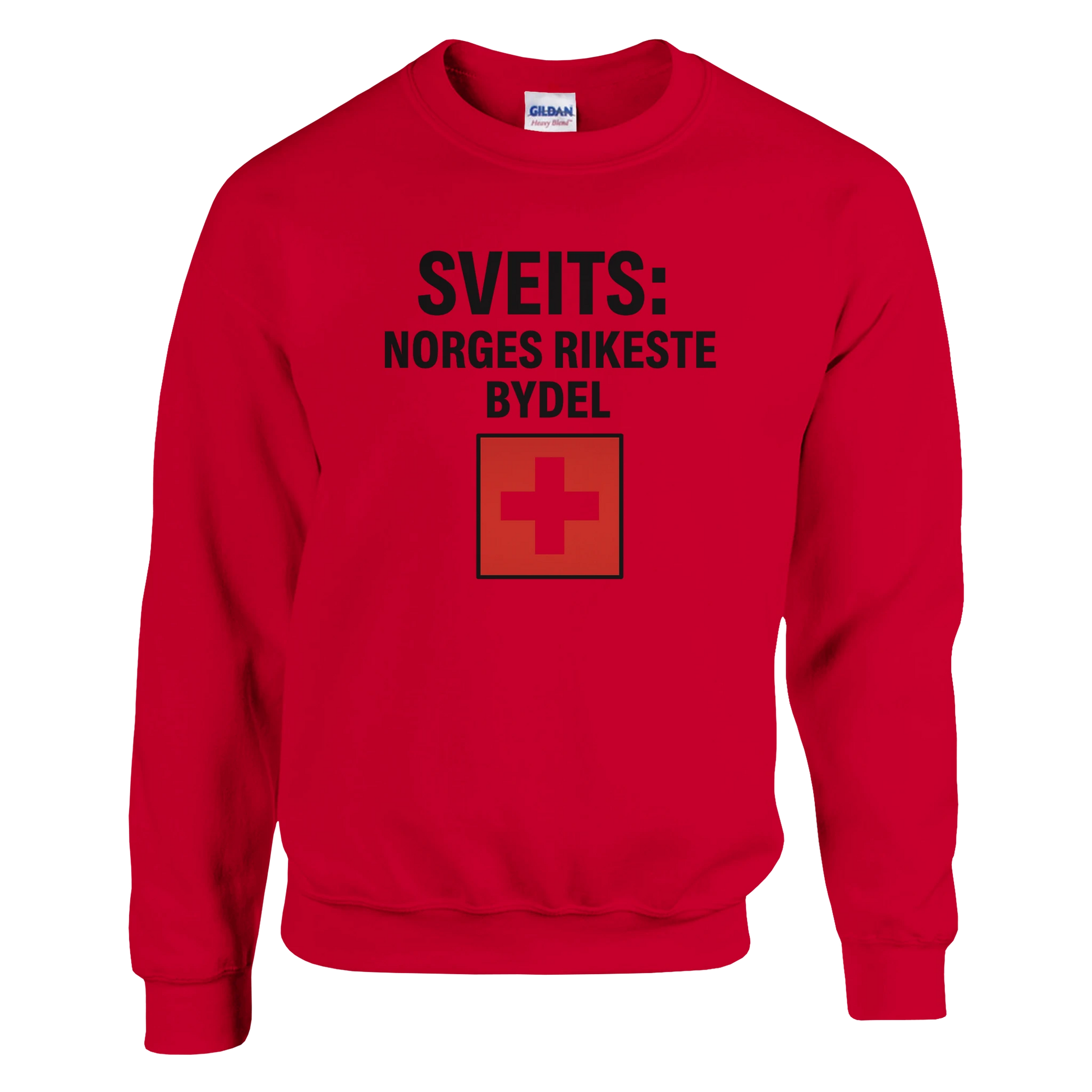 Sveits: Norges Rikeste Bydel -Morsom Tekstprint - Norsk design