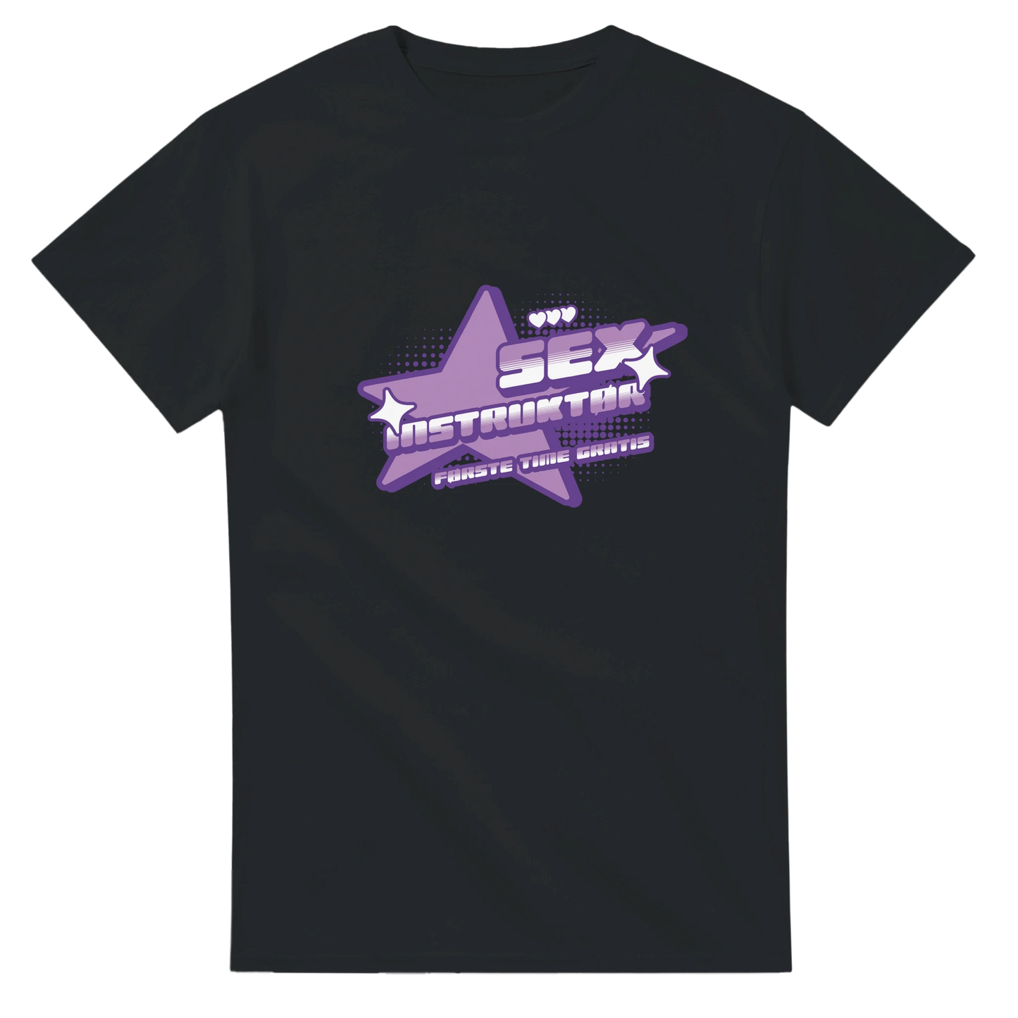 Sex Instruktør Første Time Gratis -Morsom Tekstprint - Norsk design