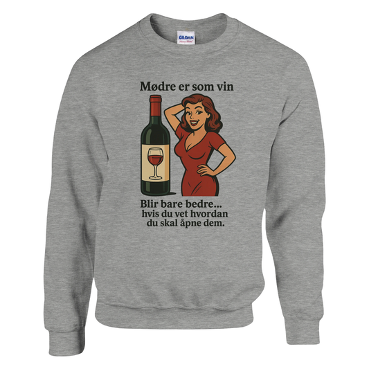 Mødre er som vin -Morsom Tekstprint - Norsk design