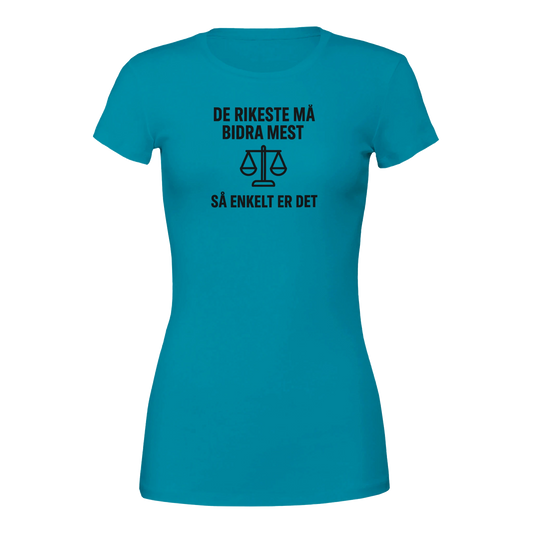 De rike må bidra mest -Morsom Tekstprint - Norsk design