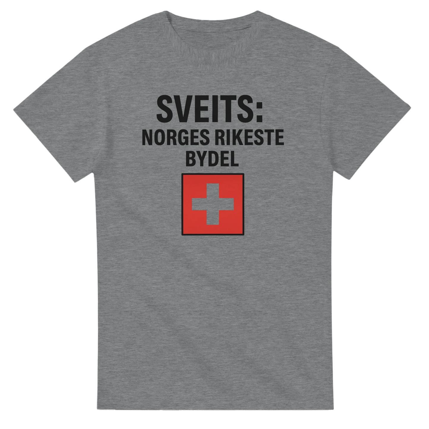 Sveits: Norges Rikeste Bydel -Morsom Tekstprint - Norsk design