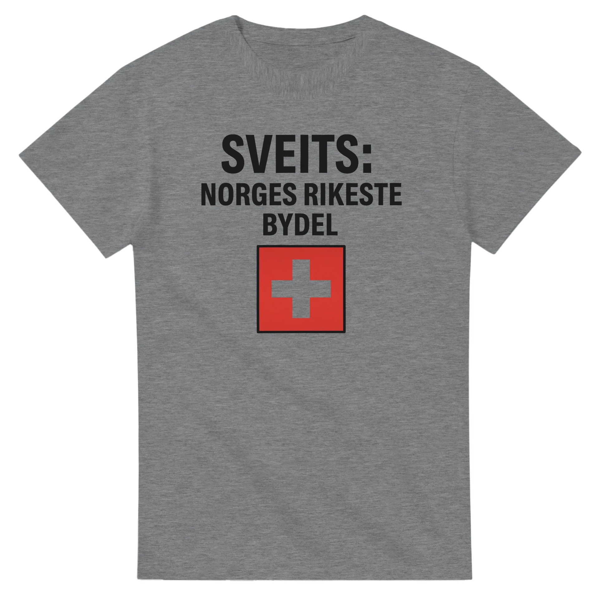 Sveits: Norges Rikeste Bydel -Morsom Tekstprint - Norsk design