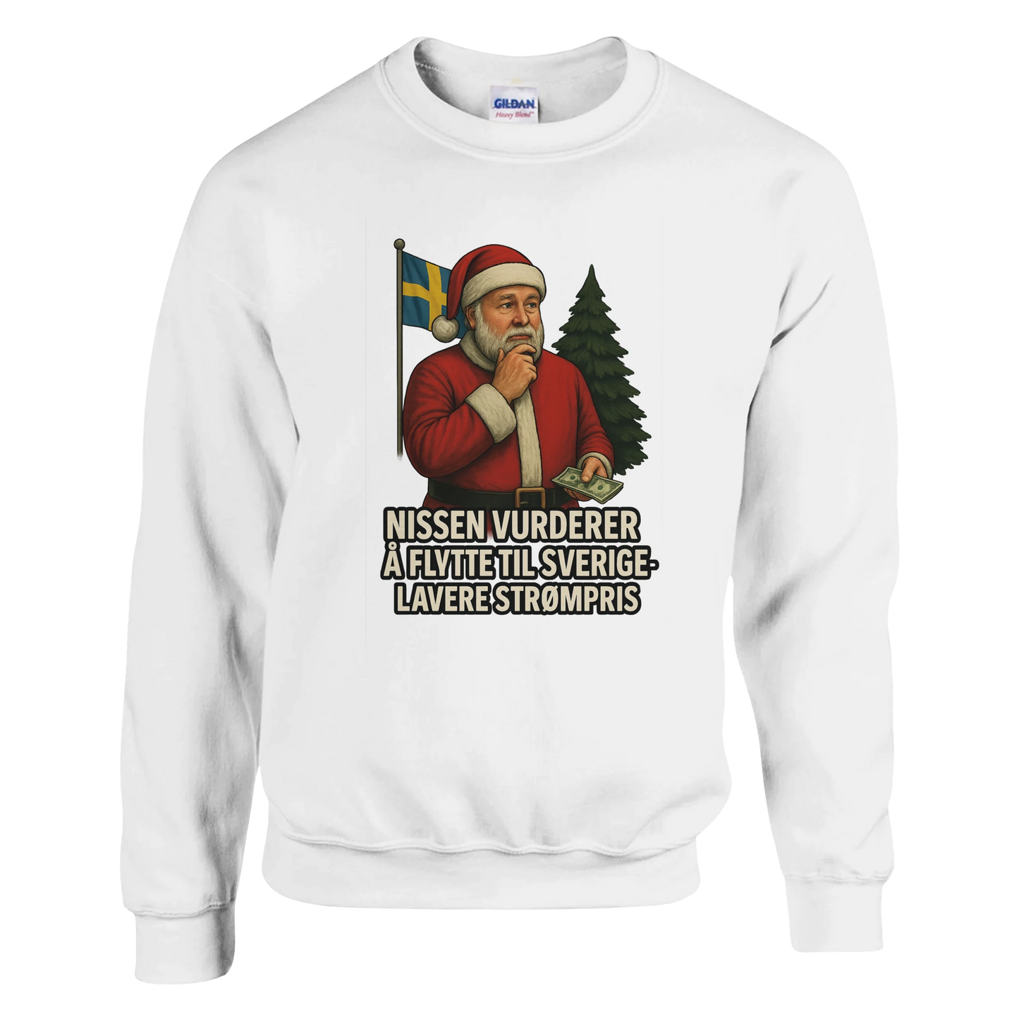 Nissen flytter til Sverige -Morsom Tekstprint - Norsk design