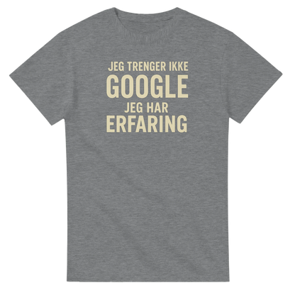 Jeg trenger ikke google, jeg har erfaring -Morsom Tekstprint - Norsk design