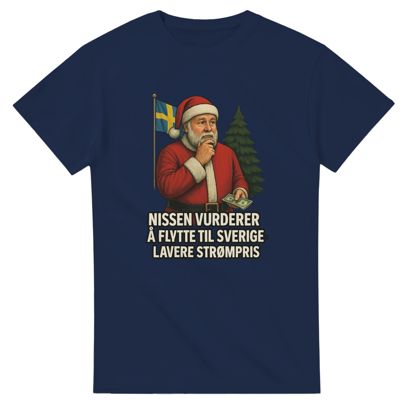 Nissen flytter til Sverige -Morsom Tekstprint - Norsk design