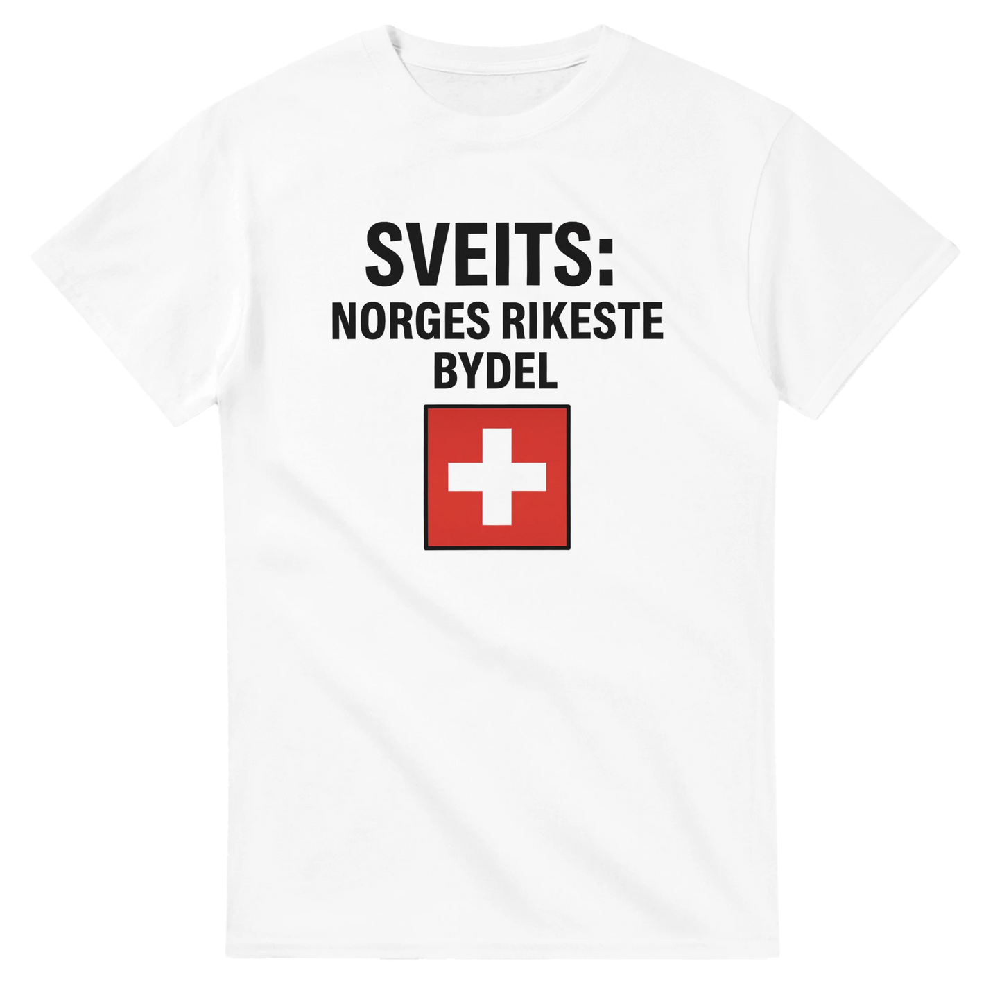 Sveits: Norges Rikeste Bydel -Morsom Tekstprint - Norsk design