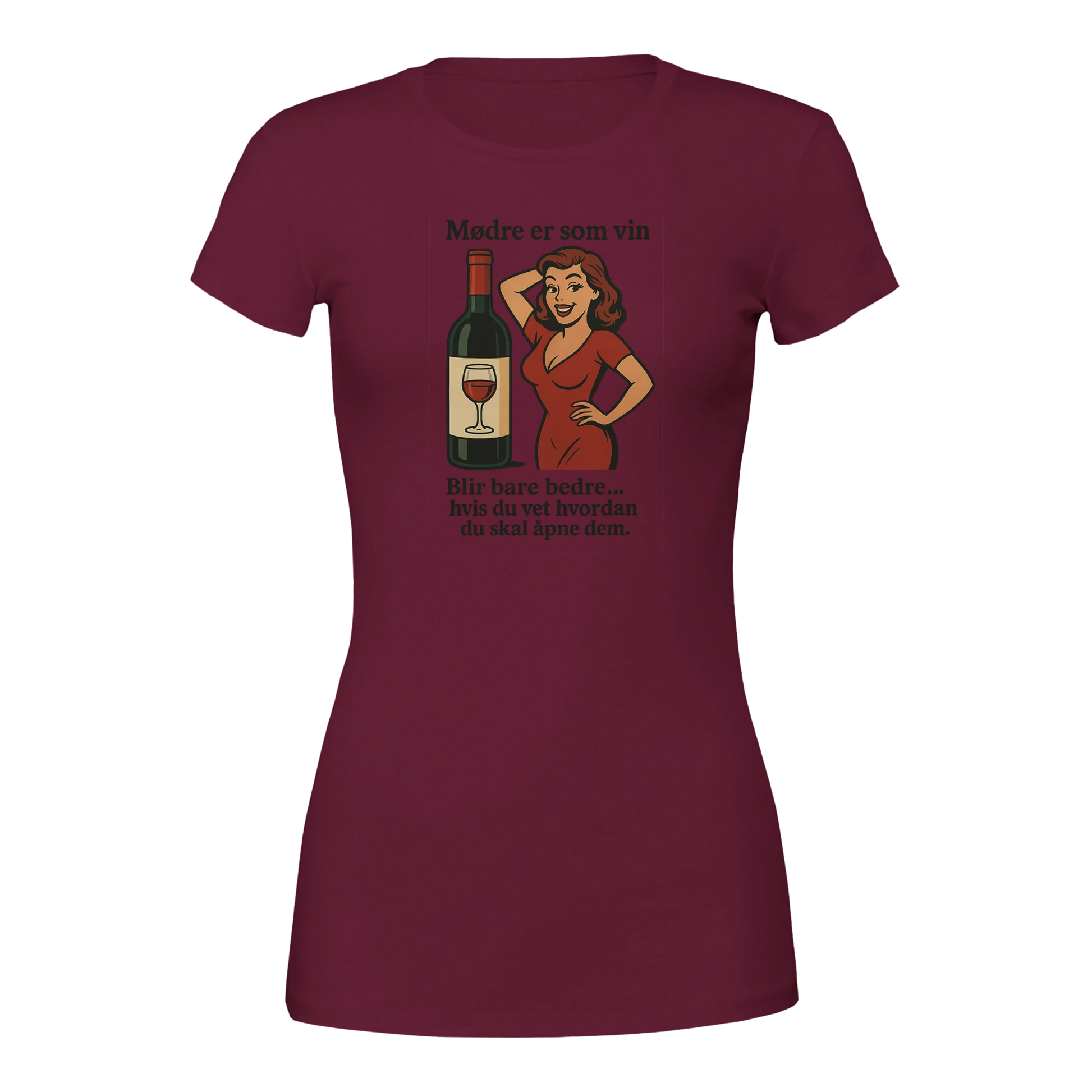 Mødre er som vin -Morsom Tekstprint - Norsk design