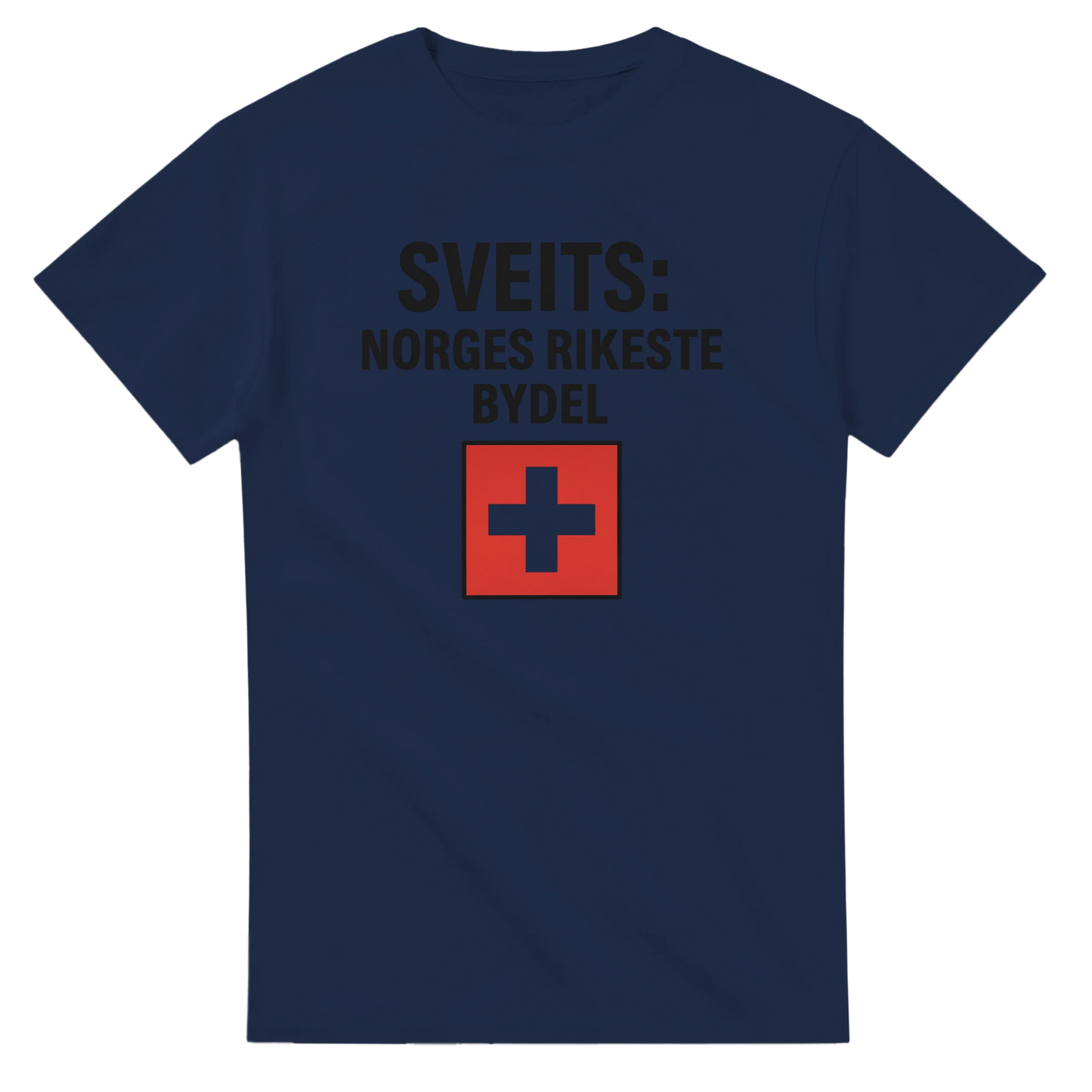 Sveits: Norges Rikeste Bydel -Morsom Tekstprint - Norsk design