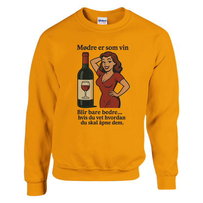 Mødre er som vin -Morsom Tekstprint - Norsk design