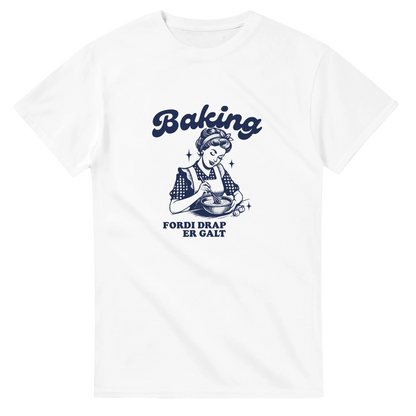 Baking Fordi Drap Er Galt -Morsom Tekstprint - Norsk design